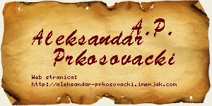 Aleksandar Prkosovački vizit kartica